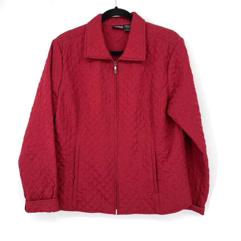 NTCO Nomadic Traders Full Zip Jacket Womens Large Red Quilted Pockets